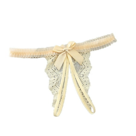 WZHKSN Lady Lace Panty Beige Seamless Thongs 1-Pack