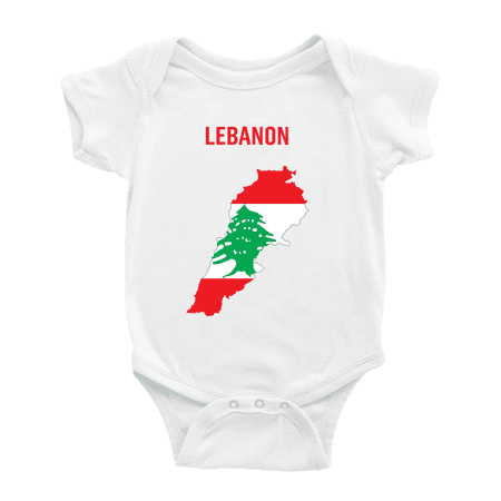 Lebanon Map Flag Cute Baby Clothes Unisex (White 0-3 Months)