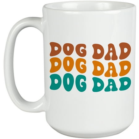 Dog Dad Name or Title for Dads of Dogs Groovy Retro Wavy Text Merch Gift White 15oz Ceramic Mug
Dog Dad Name or Title for Dads of Dogs Groovy Retro Wavy Text Merch Gift White 15oz Ceramic Mug