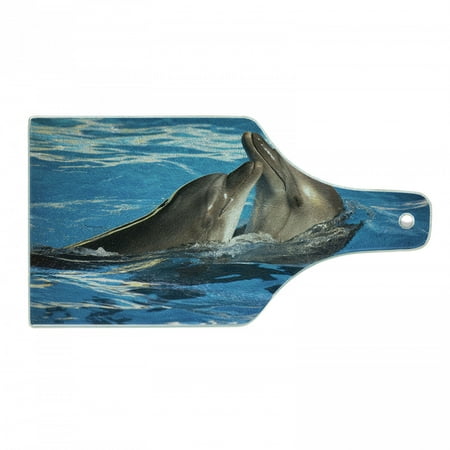 Dolphin Cutting Board Aqua Show Pair of Dolphins Dancing in the Pool Animal Family Tenderness Love Tempered Glass Cutting and Serving Board Wine Bottle Shape Blue Dark Taupe by Ambesonne
Dolphin Cutting Board Aqua Show Pair of Dolphins Dancing in the Pool Animal Family Tenderness Love Tempered Glass Cutting and Serving Board Wine Bottle Shape Blue Dark Taupe by Ambesonne