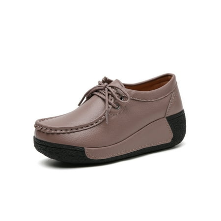 Eloshman Ladies Comfort Round Toe Leather Shoe Driving Breathable Lace Up Boat Shoes Lightweight Casual Flats Bean Paste Color 7.5
Eloshman Ladies Comfort Round Toe Leather Shoe Driving Breathable Lace Up Boat Shoes Lightweight Casual Flats Bean Paste Color 7.5