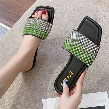 Womens Shoes Summer Color Rhinestones Outer Wear Sandals Fashion Square Toe Flat Slippers Womens House Slippers Size 7.5 Non Slip Slippers Women House Slippers for Women with Arch Support Size 12
Womens Shoes Summer Color Rhinestones Outer Wear Sandals Fashion Square Toe Flat Slippers Womens House Slippers Size 7.5 Non Slip Slippers Women House Slippers for Women with Arch Support Size 12