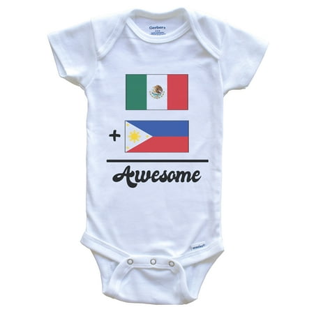 Mexico Plus Philippines Equals Awesome Cute Mexican Filipino Flags One Piece Baby Bodysuit
Mexico Plus Philippines Equals Awesome Cute Mexican Filipino Flags One Piece Baby Bodysuit