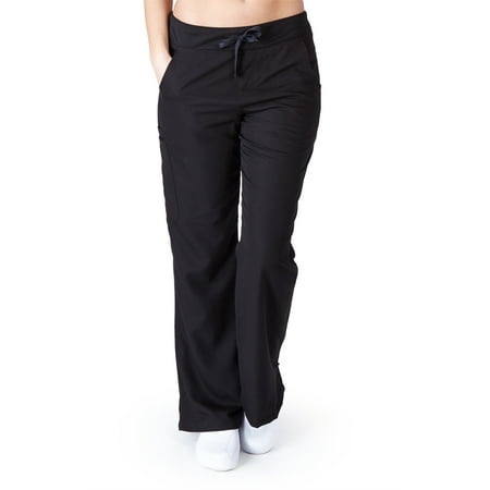 M&M SCRUBS - Womens Junior Fit Flare Cargo Scrub Pant 9120 XXS ( BLACK )
