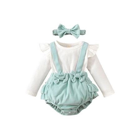 Sunisery Kids Baby Girls Romper Headband Long Sleeve Ruffle Fake-2 Piece Party Autumn Bodysuit Clothes Blue 0-3 Months
Sunisery Kids Baby Girls Romper Headband Long Sleeve Ruffle Fake-2 Piece Party Autumn Bodysuit Clothes Blue 0-3 Months