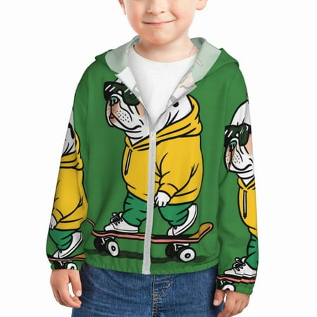 Junzan Cool Skateboarding Bulldog for Kids Sun Protection Hoodie Boys Rash Guard with UPF 50+ Sun Protection Summer Jacket Long Sleeve Fishing Hiking Sun Shirt-2 Years
Junzan Cool Skateboarding Bulldog for Kids Sun Protection Hoodie Boys Rash Guard with UPF 50+ Sun Protection Summer Jacket Long Sleeve Fishing Hiking Sun Shirt-2 Years