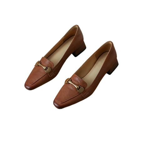 Daeful Womens Pumps Square Toe Dress Shoes Slip On Heels Party Fashion Chunky Heeled Low Heel Loafers Brown 6
Daeful Womens Pumps Square Toe Dress Shoes Slip On Heels Party Fashion Chunky Heeled Low Heel Loafers Brown 6