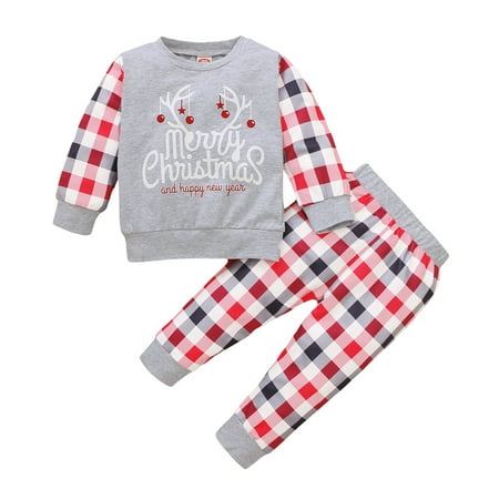 Honeeladyy Winter Newborn Baby Boys Girls Christmas Print Patchwork Plaid Tops+Plaid Pants Set Gray Discount
Honeeladyy Winter Newborn Baby Boys Girls Christmas Print Patchwork Plaid Tops+Plaid Pants Set Gray Discount