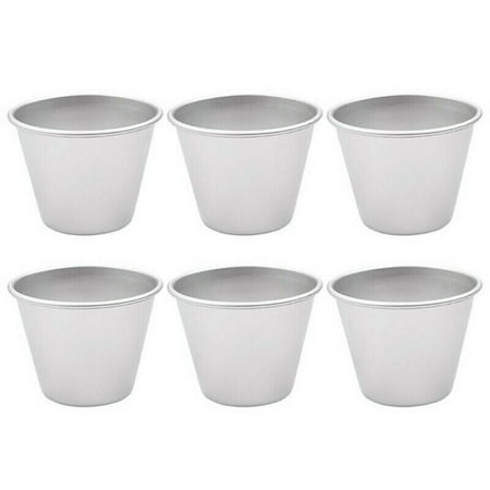 6x Aluminium Mould Baking Cup Pudding Dessert Creme Moulds