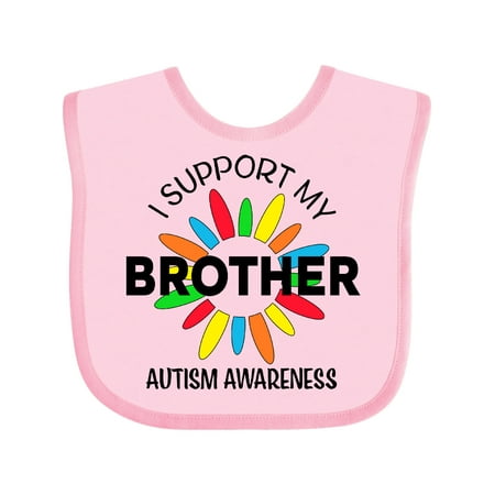 Inktastic I Support My Brother Autism Awareness Gift Baby Boy or Baby Girl Bib