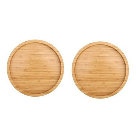 2X 12 Inch Diameter Bamboo Lazy Turntable for Kitchen Spice