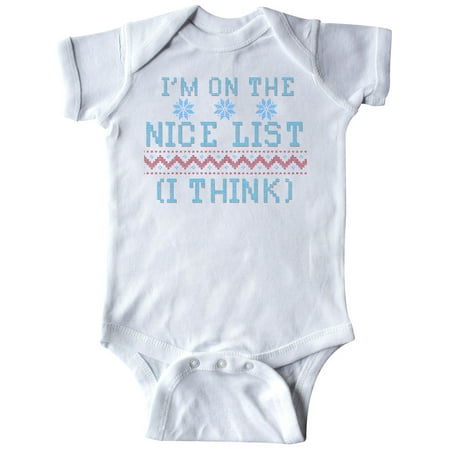 Inktastic Ugly Sweaters I m on the Nice List (I Think)r Gift Baby Boy or Baby Girl Bodysuit
Inktastic Ugly Sweaters I m on the Nice List (I Think)r Gift Baby Boy or Baby Girl Bodysuit