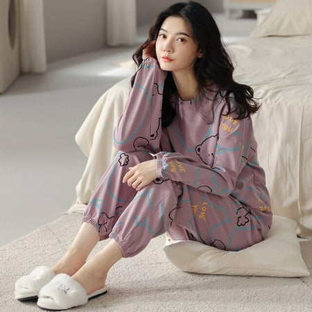 CoCopeaunt Spring and autumn daily ladies long-sleeved cute cotton pajamas female sets of sweet home wear set pajamas pjamas for women
CoCopeaunt Spring and autumn daily ladies long-sleeved cute cotton pajamas female sets of sweet home wear set pajamas pjamas for women