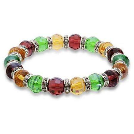 Alexander Kalifano BLUE-BGG-N04 Blue Tag Gorgeous Glass Bracelet - Multi-Colored