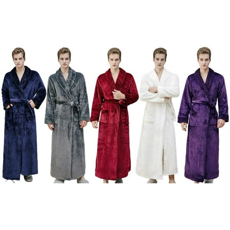 Pretty Comy Women Men Flannel Pajama Couple Nightgown Warm Robe Bathrobe