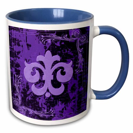 3dRose Purple Fleur De Lis On A Grunge Background - Two Tone Blue Mug 11-ounce
3dRose Purple Fleur De Lis On A Grunge Background - Two Tone Blue Mug 11-ounce