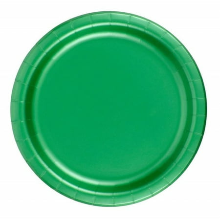 24 Plates 7 Paper Dessert Plates Wax Coated - Kelly Green