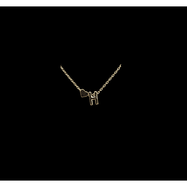 Magik Charm Heart Letter Initial A-Z Alphabet Pendant Chain Necklace