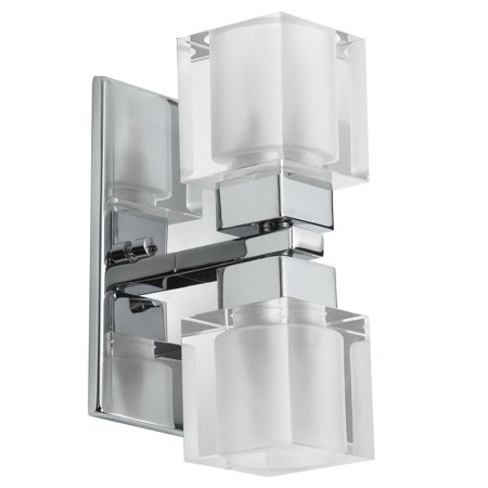 Dainolite 2 Light Wall Sconce Cube Crystal - Polished Chrome