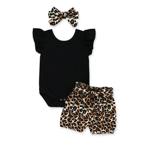 Baby Girl Clothes Summer Outfits Ruffle Short Sleeve Romper Top Leopard Shorts Headband Set Infant Baby Girl Short Outfits Set 18-24 Months
Baby Girl Clothes Summer Outfits Ruffle Short Sleeve Romper Top Leopard Shorts Headband Set Infant Baby Girl Short Outfits Set 18-24 Months