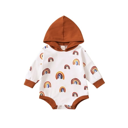 Ma&Baby Infant Baby Boy Girls Crewneck Hooded Romper Long Sleeve Christmas Pullover Tops