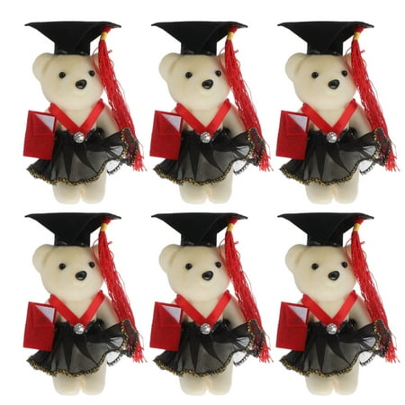6pcs Graduation Bear Premium Multi-purpose Graduation Bear (Black Red)