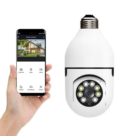 Wireless WiFi Light Bulb Camera Security Camera Dome Surveillance Camera HD Night Vision Light Socket Camera Outdoor 1080P 360 Degree Panoramic Connector Smart Home Security E27 Bulb Camera
Wireless WiFi Light Bulb Camera Security Camera Dome Surveillance Camera HD Night Vision Light Socket Camera Outdoor 1080P 360 Degree Panoramic Connector Smart Home Security E27 Bulb Camera