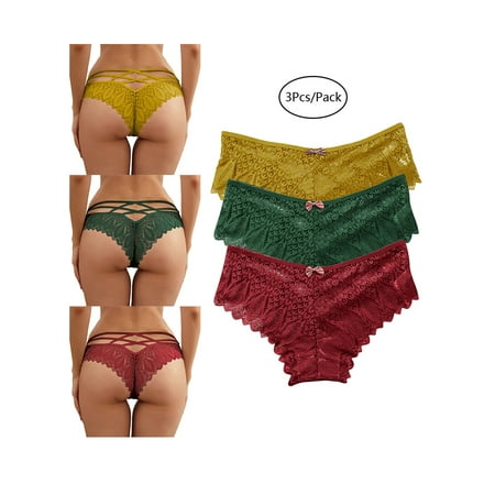 Enjiwell Plus Size S-5XL Womens 3-Pack Lace Thong Criss Cross Briefs Panties
Enjiwell Plus Size S-5XL Womens 3-Pack Lace Thong Criss Cross Briefs Panties