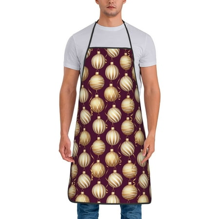 Wukai Golden Christmas Balls Print Aprons Adjustable Bib Aprons Cooking Kitchen Chef Apron for Women and Men
Wukai Golden Christmas Balls Print Aprons Adjustable Bib Aprons Cooking Kitchen Chef Apron for Women and Men