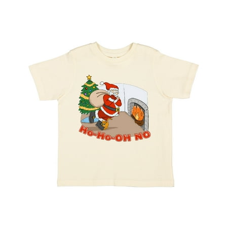 Inktastic Ho Ho Oh No Santa with Cat Gift Toddler Boy or Toddler Girl T-Shirt