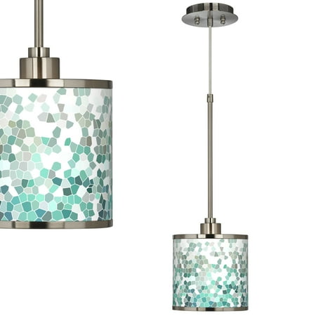 Giclee Glow Aqua Mosaic Giclee Glow Mini Pendant Light