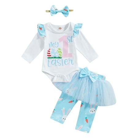 Lamuusaa Easter Baby Girls Jumpsuits Set Letter Print Long Sleeves Romper and Casual Bunny Print Skirt Pants Headband Outfit
Lamuusaa Easter Baby Girls Jumpsuits Set Letter Print Long Sleeves Romper and Casual Bunny Print Skirt Pants Headband Outfit