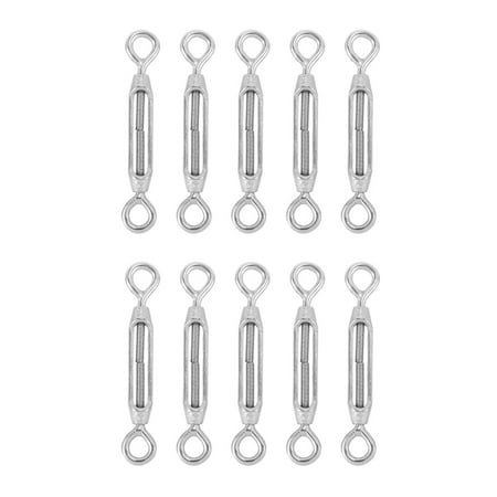 Stainless Steel 304 Eye & Eye Turnbuckle Wire Rope Tension (10Pcs)