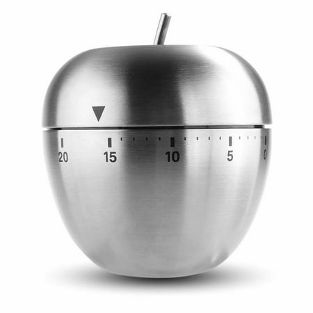 Stainless Steel Kitchen Cooking Countdown 60-Minute Mechanical Alarm Apple Timer