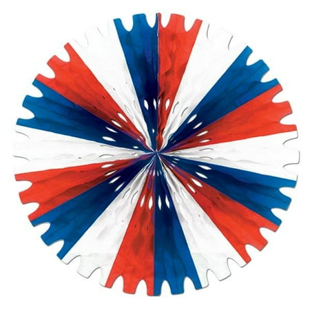 Pack of 6 - Tissue Fan red white blue by Beistle Party Supplies