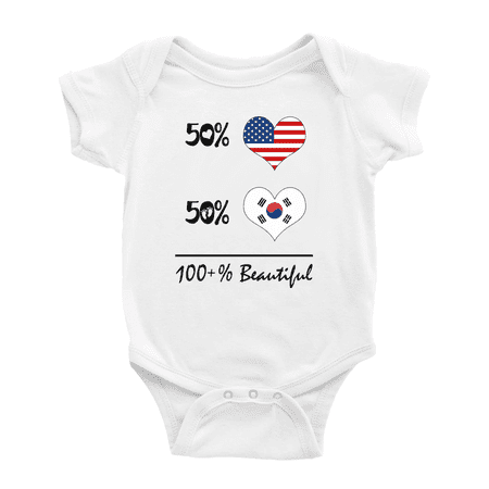 50% Korean + 50% American = 100+% Beautiful Funny Baby Clothing Bodysuits Infant For Boy Girl
50% Korean + 50% American = 100+% Beautiful Funny Baby Clothing Bodysuits Infant For Boy Girl