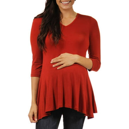 Women s 3/4 Maternity Sleeve V-neck Tunic