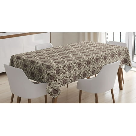 Damask Tablecloth Abstract Flourish Curvy Frames and Swirly Motifs Exotic Lotus Ornament Rectangular Table Cover for Dining Room Kitchen 60 X 84 Inches Chesnut Brown and Beige by Ambesonne
Damask Tablecloth Abstract Flourish Curvy Frames and Swirly Motifs Exotic Lotus Ornament Rectangular Table Cover for Dining Room Kitchen 60 X 84 Inches Chesnut Brown and Beige by Ambesonne