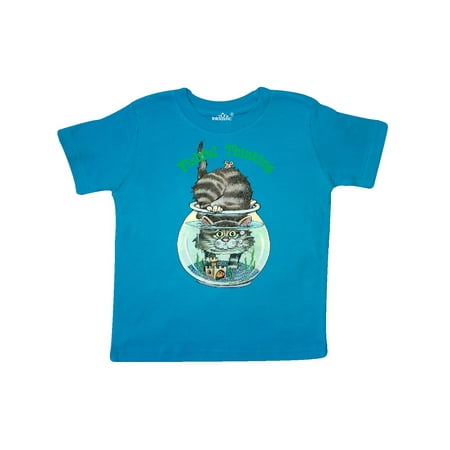 Inktastic Fishful Thinking Cat in Fish Bowl Gift Toddler Boy Girl T-Shirt
