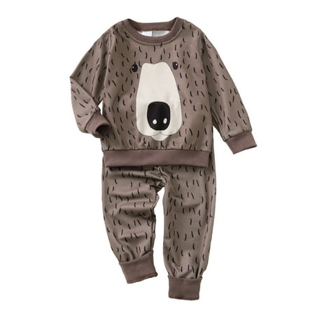 Kucnuzki 2T Toddler Boy Fall-Winter Outfits Pants Sets 3T Toddler Boy Long Sleeve Carton Puppy Prints Tops Elastic Pants 2PCS Set Brown
Kucnuzki 2T Toddler Boy Fall-Winter Outfits Pants Sets 3T Toddler Boy Long Sleeve Carton Puppy Prints Tops Elastic Pants 2PCS Set Brown