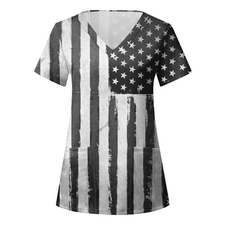 Scrub Tops Women Stretchy Print American 4 Of July Print Short Sleeve Casual Loose Working Uniforms
Scrub Tops Women Stretchy Print American 4 Of July Print Short Sleeve Casual Loose Working Uniforms
