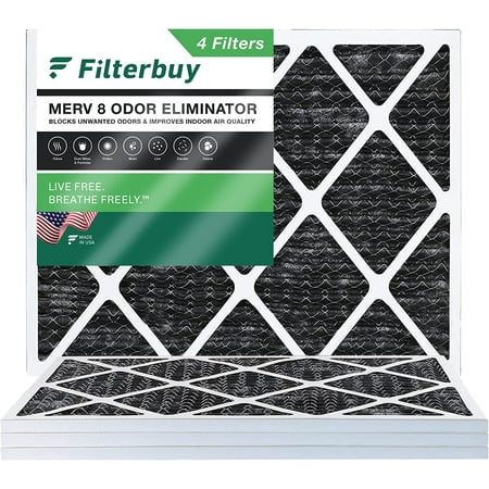 Filterbuy 15x20x1 MERV 8 Odor Eliminator Pleated HVAC AC Furnace Air Filters with Activated Carbon (4-Pack)
Filterbuy 15x20x1 MERV 8 Odor Eliminator Pleated HVAC AC Furnace Air Filters with Activated Carbon (4-Pack)