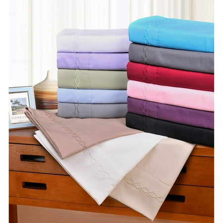 Heritage 3000 Series 2 Piece Clouds Embroidery Pillowcase Set by Superior