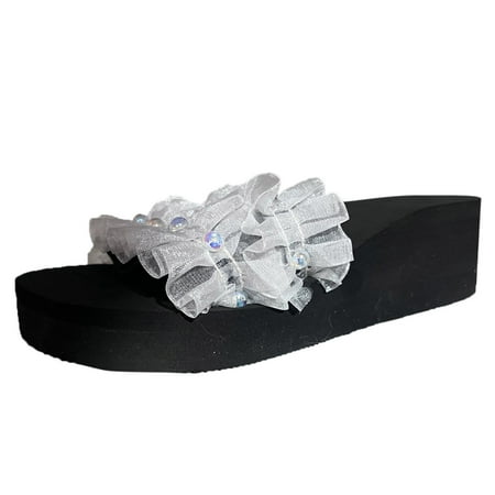 Youmylove Women Slide Slippers Fashion Summer Bohemian Pearl Decoration Mesh Open Toe Slope Heel Slippers Comfort Cozy Leisure Daily Walking
Youmylove Women Slide Slippers Fashion Summer Bohemian Pearl Decoration Mesh Open Toe Slope Heel Slippers Comfort Cozy Leisure Daily Walking