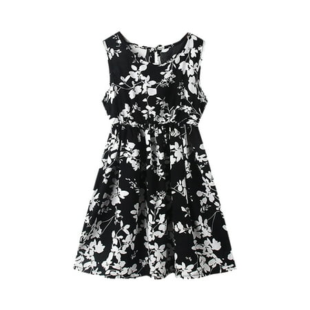 Tengma Toddler Girls Dresses Kids Summer Casual Sleeveless Sundress Beach Floral Prints Crew Neck Party Dress Princess Dresses Black 110
Tengma Toddler Girls Dresses Kids Summer Casual Sleeveless Sundress Beach Floral Prints Crew Neck Party Dress Princess Dresses Black 110