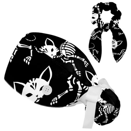 Working Cap with Buttons and Sweatband Scrub Hat Bouffant Caps with Scrunchie Halloween Tie Back Hats
Working Cap with Buttons and Sweatband Scrub Hat Bouffant Caps with Scrunchie Halloween Tie Back Hats