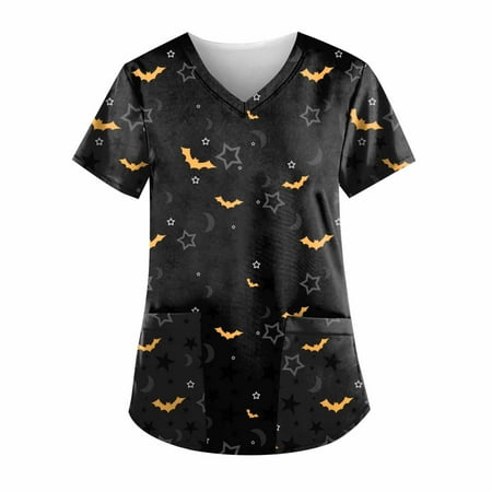 TQWQT Halloween Print Scrubs for Women Breathable Ghost Patterned Short Sleeve V-Neck Plus Size Shirts Tee Tops with Pockets Black XXXL
TQWQT Halloween Print Scrubs for Women Breathable Ghost Patterned Short Sleeve V-Neck Plus Size Shirts Tee Tops with Pockets Black XXXL
