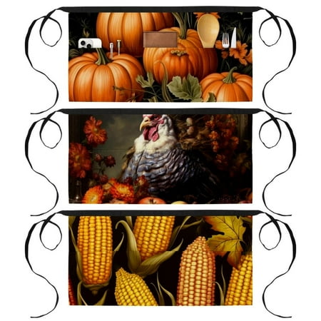 Thanksgiving Turkey Printed Work Apron with 3 Pockets Gardening Apron Waist Apron
Thanksgiving Turkey Printed Work Apron with 3 Pockets Gardening Apron Waist Apron