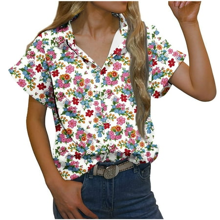 kakina CMSX Half Shirts for Women Plus Size V-neck Short Sleeves Floral Printed Pattern Casual Tops Blouse Print Shirt Blouse Pullover Shirts Multicolor L
kakina CMSX Half Shirts for Women Plus Size V-neck Short Sleeves Floral Printed Pattern Casual Tops Blouse Print Shirt Blouse Pullover Shirts Multicolor L
