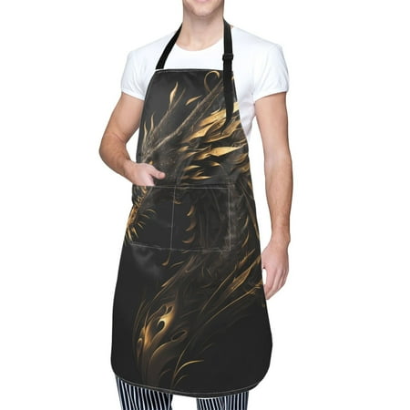 Kdxio Black And Gold Fire Dragon Apron with Pockets Adjustable Kitchen Aprons for Men Women Waterproof Aprons for Cooking Drawing Crafting Baking Household Cleaning
Kdxio Black And Gold Fire Dragon Apron with Pockets Adjustable Kitchen Aprons for Men Women Waterproof Aprons for Cooking Drawing Crafting Baking Household Cleaning